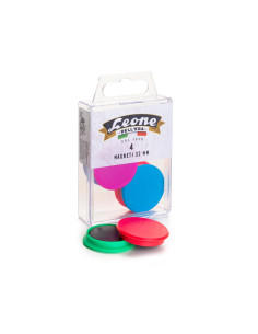 MAGNETI COLORATI PZ.4 MM.32 COL.ASS.