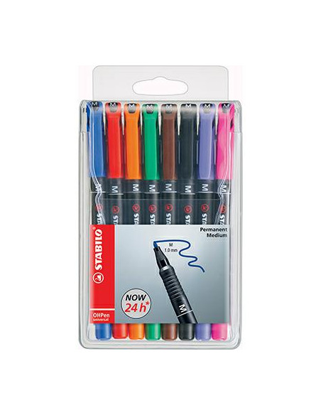 MARKER STABILO OHPEN PUNTA MEDIA 8 COL