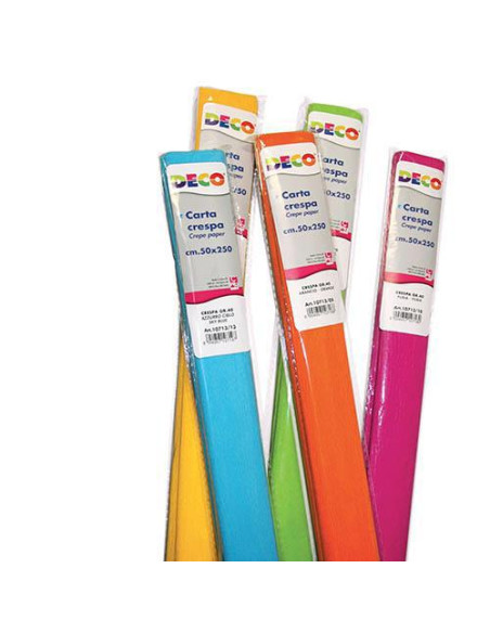 CARTA CRESPA PZ.30 CM250X50 GR.40 COL. ASS.