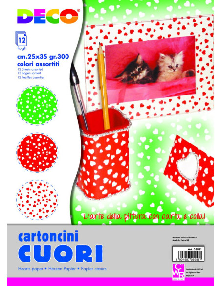 CART/CUORI FG.12 COL. ASS. CM.25X35 GR.300