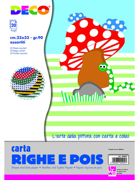 CARTA RIGHE E POIS FG.20 ASS. CM.23X33 GR.90
