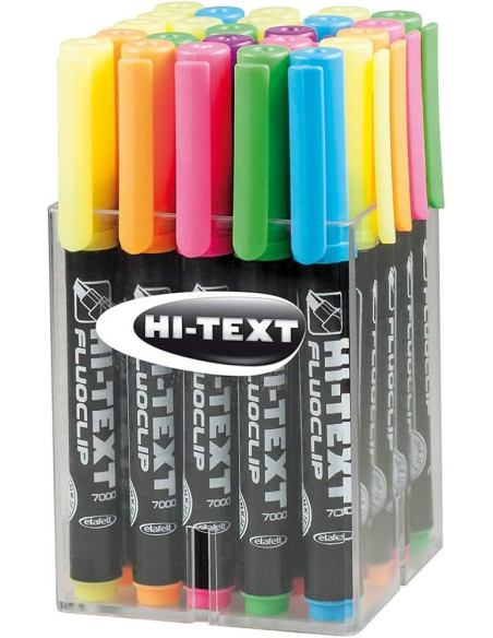 EVIDENZIATORI HI-TEXT FLUOCLIP PZ.24 6 COL.