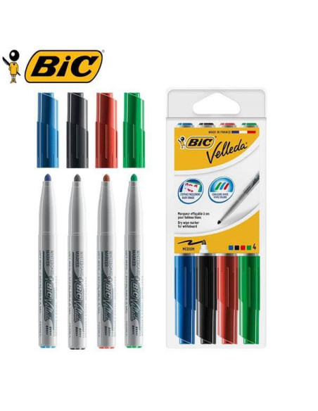 MARKER PER LAVAGNA BIC VELLEDA P. TONDA 4 COL