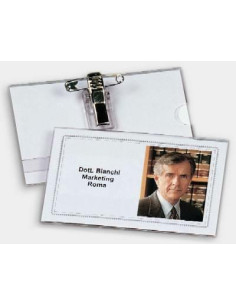 PORTANOME IN PVC CON SPILLA E CLIP PZ.50