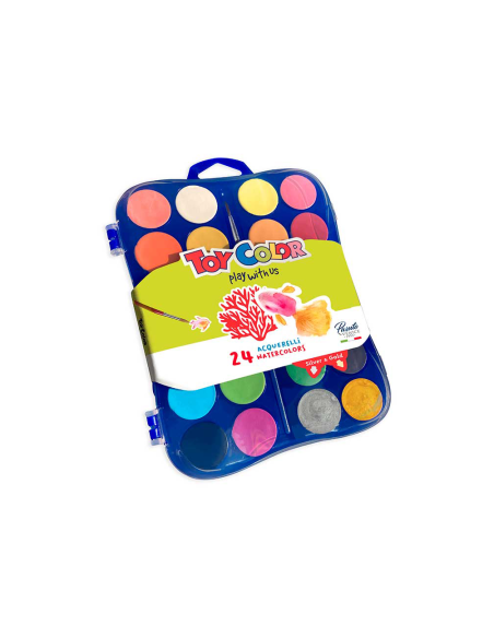 ACQUARELLI TOY COLOR 24 COL. MM.30 CON ORO/ARG