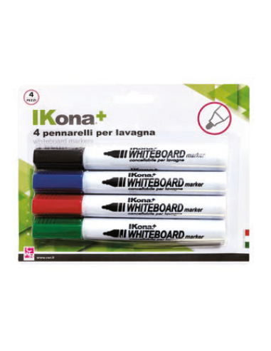 MARKER PER LAVAGNA IKONA P. TONDA 4 COL.