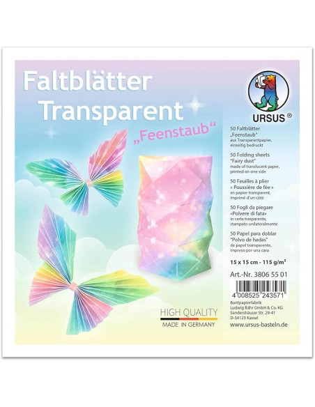 CARTA ORIGAMI FG.50 TRASLUCENTE CM.15X15