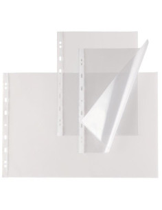 BUSTE CON FORI PZ.50 ANTIRIFLESSO PESANTI A4