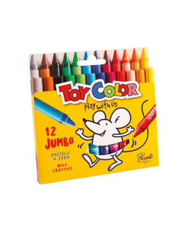 PASTELLI CERA MAXI TOY COLOR JUMBO 12 COLORI