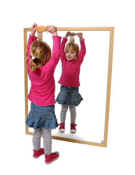 SPECCHIO IN ACRILICO CORNICE IN LEGNO 85X110