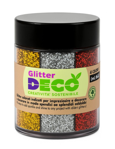 GLITTER BIO GRANA FINE 60ML DISP. 4 COLORI