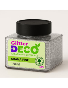 GLITTER BIO GRANA FINE 120ML ARGENTO