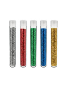 GLITTER BIO GRANA FINE 10ML ARGENTO - 5 PEZZI