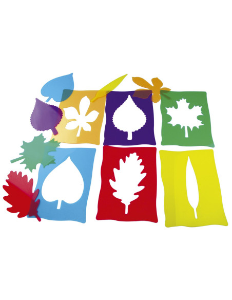 STENCIL FOGLIE 16X22CM - 6 + 6 PEZZI