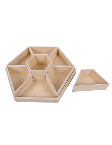 ORGANIZER ESAGONALE IN LEGNO DIAM. 38,5CM