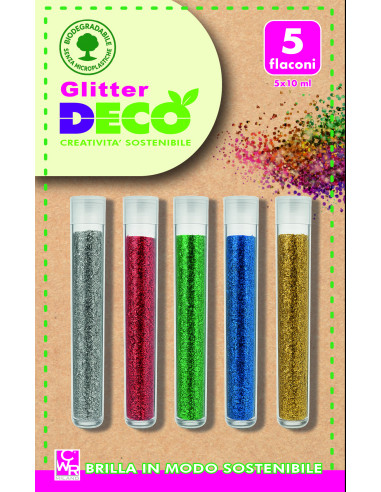 GLITTER BIO GRANA FINE 10ML 5 COLORI