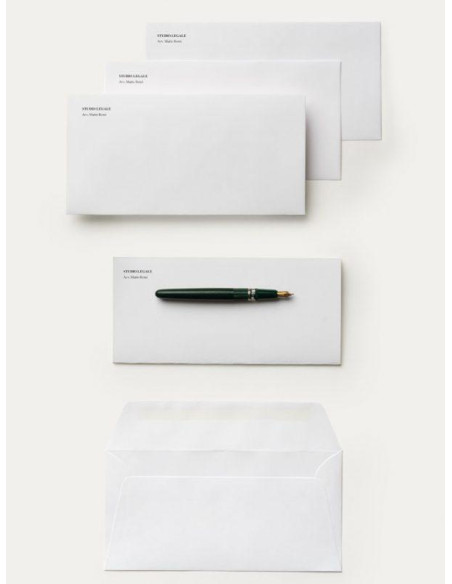 25 BUSTE 11x22 CALLIGR. MILLERIGHE BIANCO