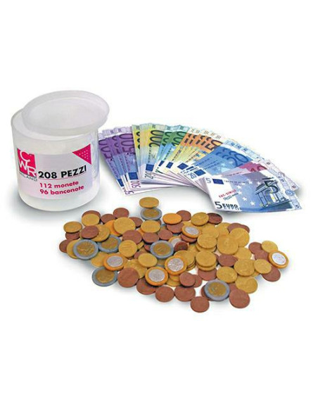 EURO BARATTOLO 96 BANCONOTE + 112 MONETE