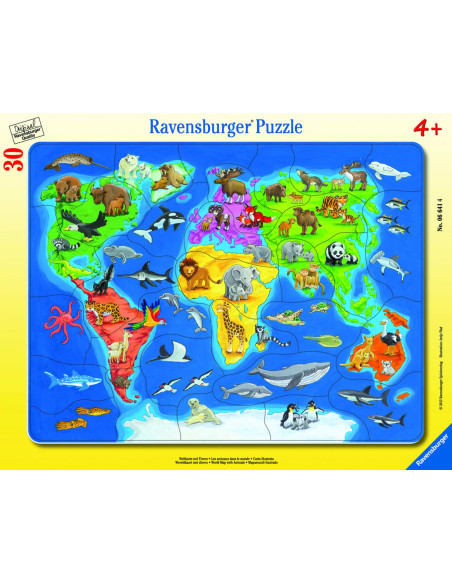 PUZZLE CORNICE PLANISFERO ANIMALI PZ. 30