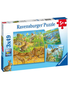 PUZZLE 3X49 ANIMALI NEI LORO AMBIENTI