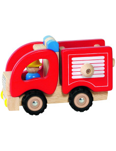 CAMION POMPIERI IN LEGNO 16,7x9,1x10,5 cm