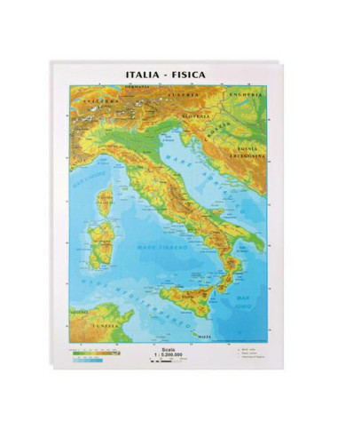 CARTA GEOGRAFICA A4 ITALIA.