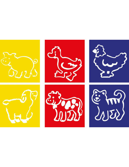 STENCIL ANIMALI DELLA FATTORIA PZ. 6 CM.14x15