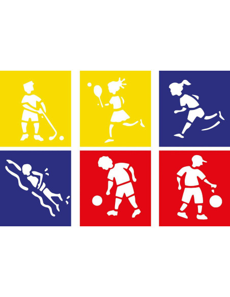 STENCIL ATTIVITA' SPORTIVE PZ. 6 CM.14x15