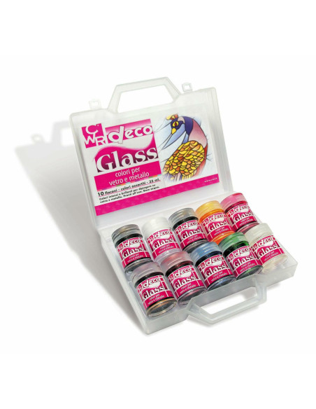 COLORI VETRO/METALLO VALIGETTA ML.35 10 COL.