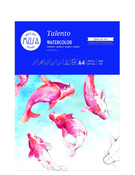 BLOCCO ACQUARELLO MUSA FG.10 A4 GR.300
