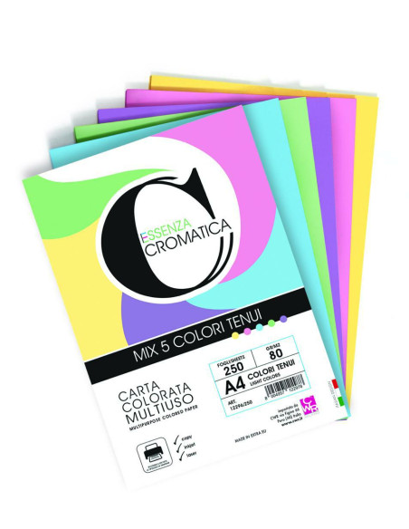 RISMA CROMATICA FG.100 A4 GR.80 5 COL. TENUI