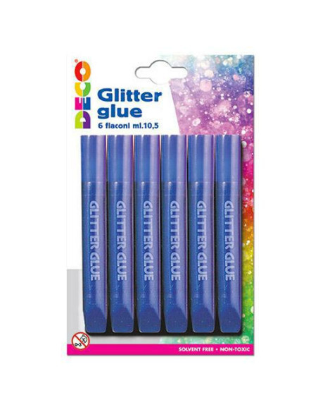 COLLA GLITTER PZ.6 ML.10,5 BLU.