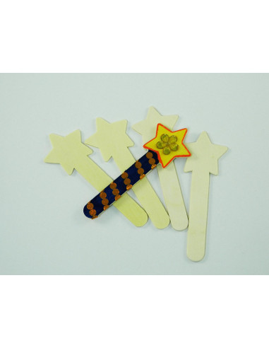 LEGNO DA DECORARE STECCHE STELLE PZ.10 CM. 12H