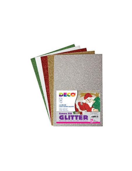 GOMMA CREPP GLITTER FG.5 CM.20X30 NATALE