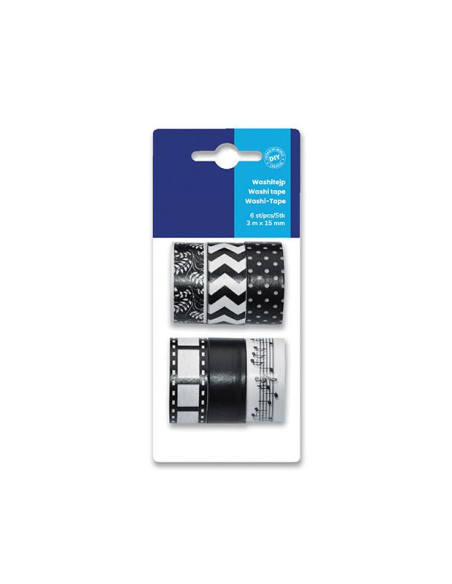NASTRO WASHI TAPE PZ.6 MM.15X5MT COL. GLITTER