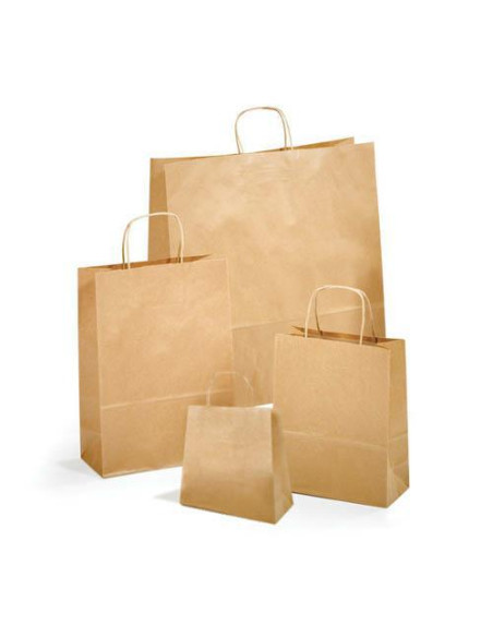SACCHETTI IN CARTA PZ.25 CM.26X12X36 AVANA