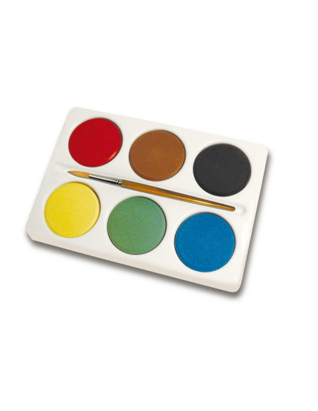 ACQUARELLI DECO TAVOLOZZA + PENNELLO 6 COL.