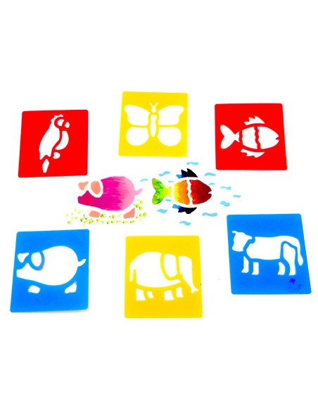 STENCIL ANIMALI PZ. 6 CM.14x15.