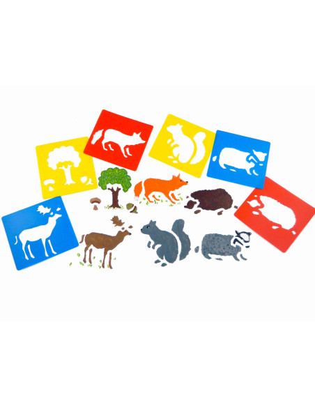 STENCIL ANIMALI DEL BOSCO PZ. 6 CM.14x15