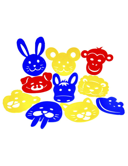 STENCIL SAGOME GRANDI MASCHERE ANIMALI PZ. 10