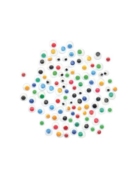 OCCHI MOBILI ADESIVI TONDI PZ.600 COL. ASS