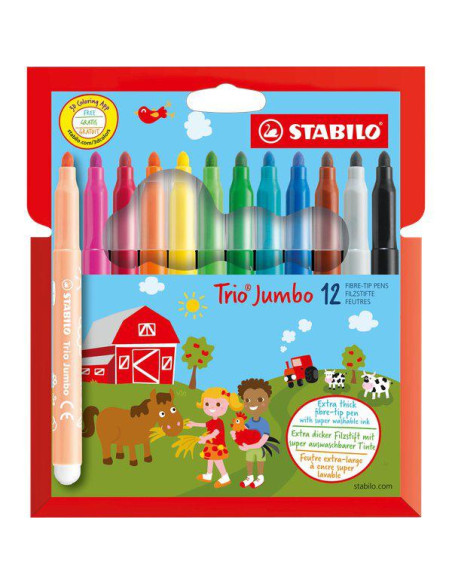PENNARELLI TRIANG. STABILO TRIOJUMBO 12 COL