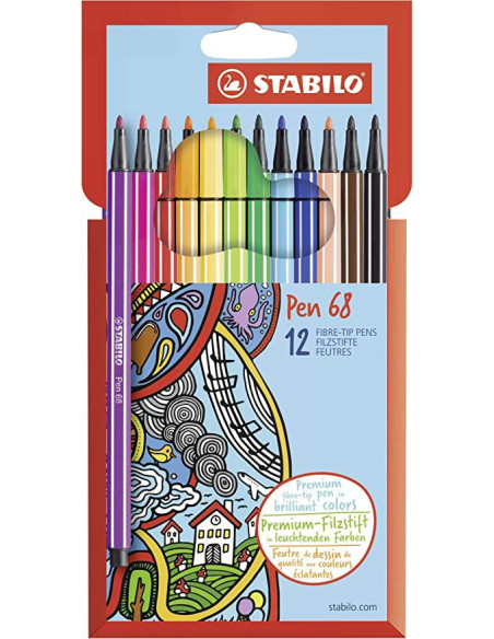 PENNARELLI STABILO PEN 68 12 COLORI