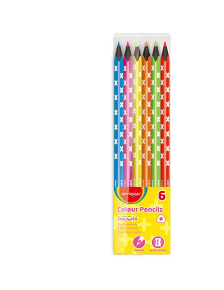 MATITE TRIANGOLARI KEYROAD PZ.6 COL. FLUO