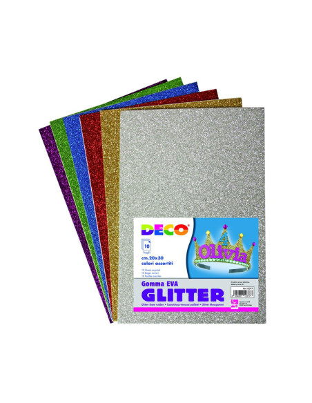 GOMMA CREPP GLITTER FG.10 CM.20X30 COL. ASS.