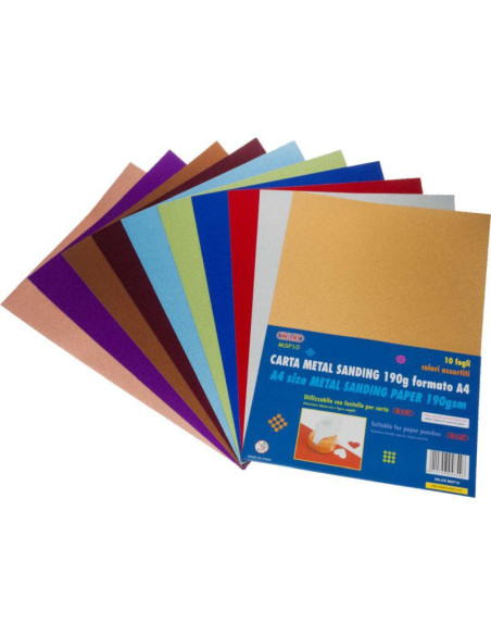 CARTONCINO SATINATO FG.10 A4 GR.190 COL. ASS.
