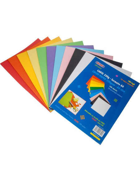 CARTONCINO FG.100 A4 GR.220 10 COLORI