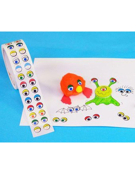 OCCHI ADESIVI PZ.2000 6 DISEGNI COLORATI