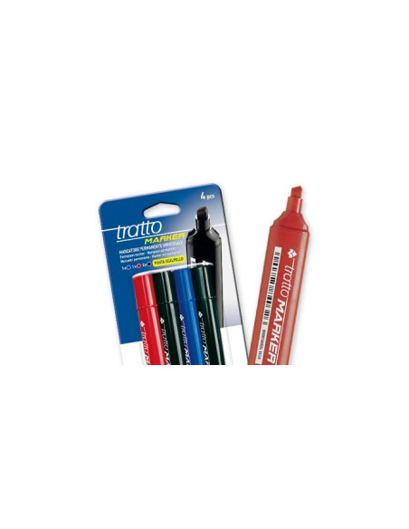 MARKER TRATTO MARKER PUNTA SCALPELLO ROSSO