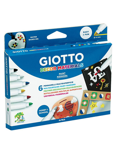 MARCATORI GIOTTO DECOR MATERIALS 6 COLORI